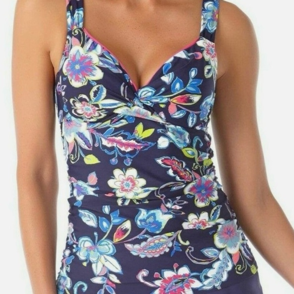 Anne Cole Floral Women's Swimsuit - Navy and Multicolor